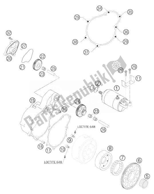 Wszystkie części do Rozrusznik Elektryczny KTM 660 Rally Factory Replica Europe 2007
