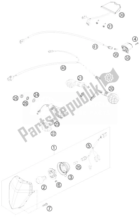 Tutte le parti per il Sistema Di Illuminazione del KTM 690 Enduro R Europe 2010
