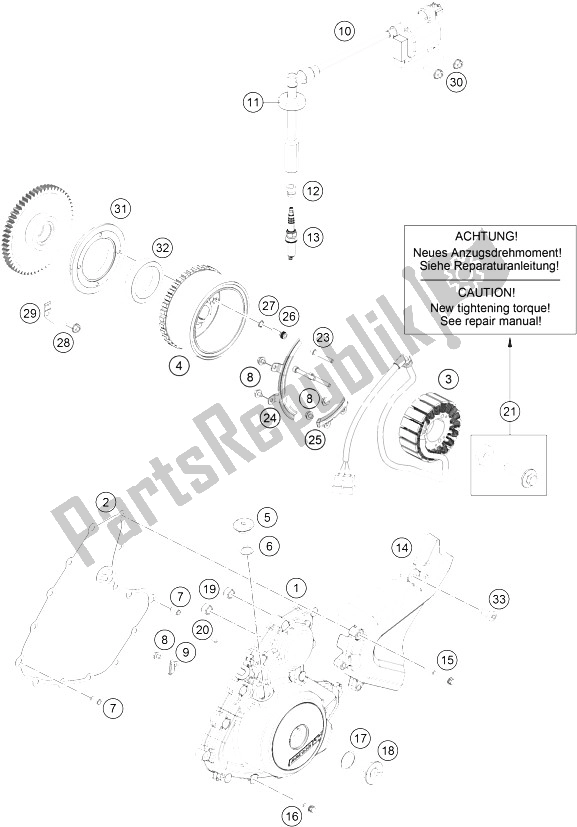 All parts for the Ignition System of the KTM RC 390 White ABS B D 16 Australia 2016