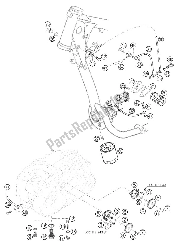 Tutte le parti per il Sistema Di Lubrificazione 625. 640 Lc4 del KTM 625 SMC Europe 2005