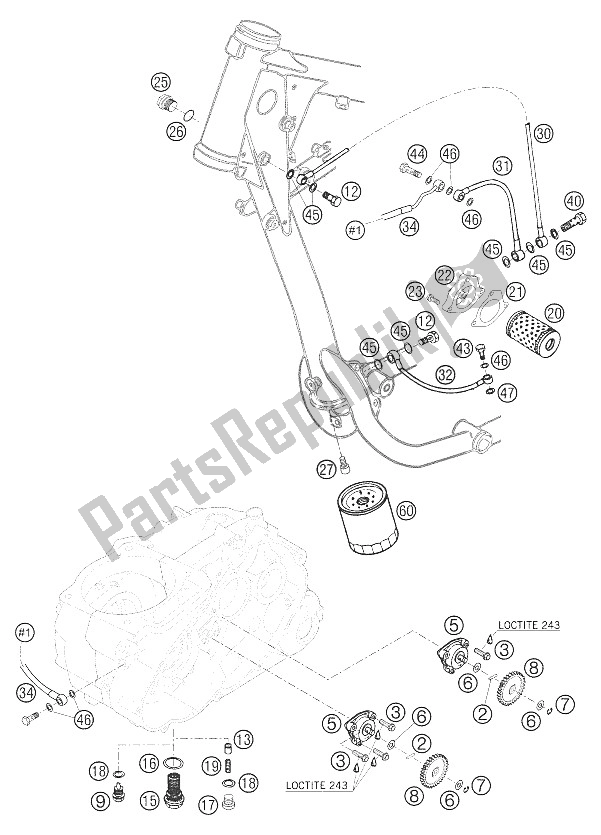 All parts for the Lubrication System 625,640 Lc4 of the KTM 640 Adventure Europe 2005