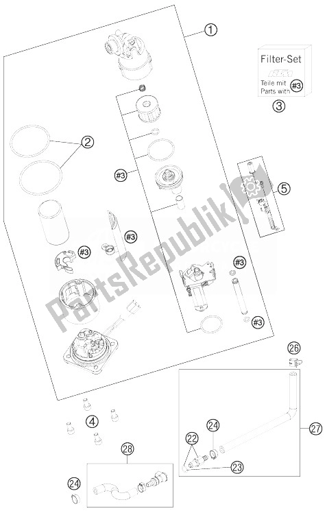 All parts for the Fuel Pump of the KTM 990 Supermoto T Silver Europe 2010