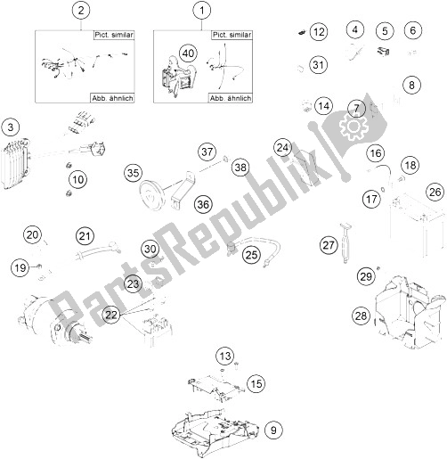 All parts for the Wiring Harness of the KTM 250 EXC F Europe 2015