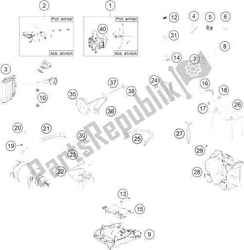 All parts for the Wiring Harness of the KTM 250 EXC F Factory Edition Europe 2015