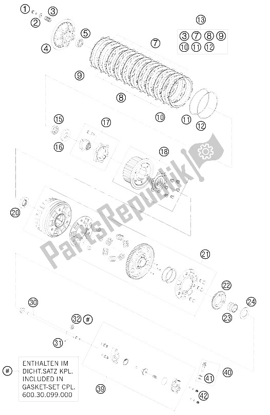 All parts for the Clutch of the KTM 990 Super Duke Black France 2009