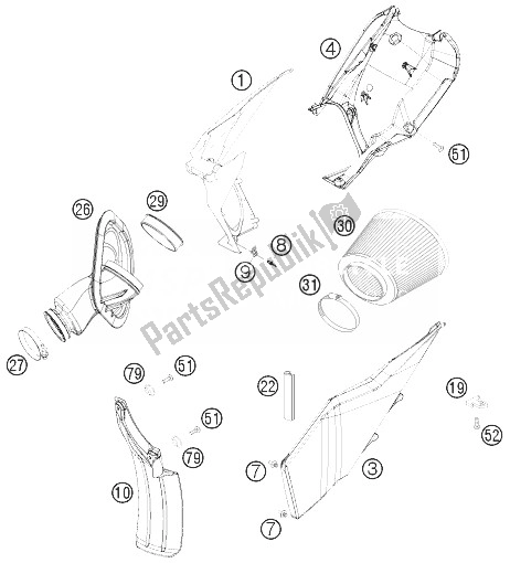 Toutes les pièces pour le Filtre à Air du KTM 450 SMR Europe 2010