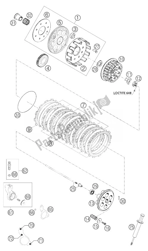 All parts for the Clutch 400 Ls-e Mil of the KTM 400 LS E MIL Europe 9390D4 2004