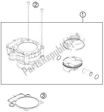 Wszystkie części do Cylinder KTM 350 SX F USA 2015