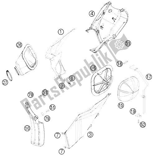 Toutes les pièces pour le Filtre à Air du KTM 125 SX Europe 2009