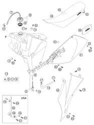 FUEL TANK, SEAT, COVER 250/300