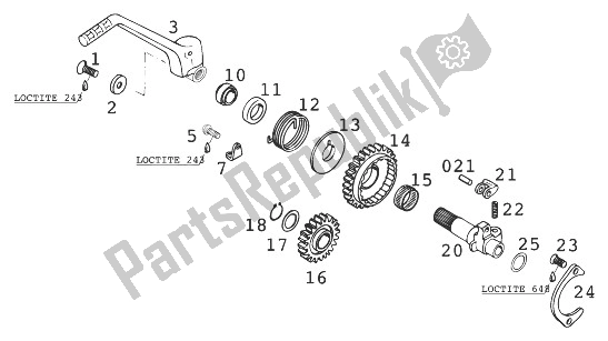 Tutte le parti per il Kickstarter 250/300/380 '99 del KTM 250 EGS 11 KW Europe 1999