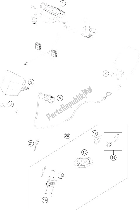 Tutte le parti per il Strumenti / Sistema Di Blocco del KTM RC 390 CUP USA 2015