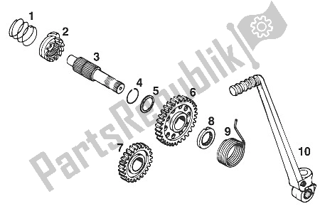 All parts for the Kickstarter 440/500/550 '92 of the KTM 550 MXC M ö USA 1996