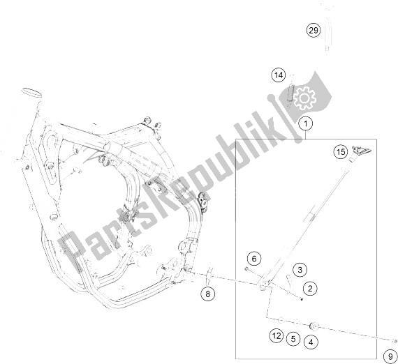 Todas las partes para Soporte Lateral / Central de KTM 250 XC F USA 2016