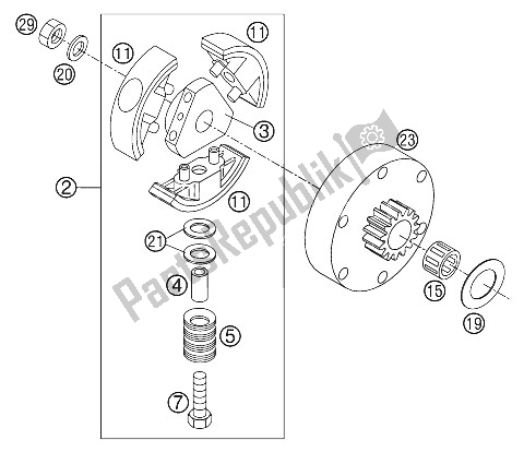 All parts for the Clutch 50 Lc 2002 of the KTM 50 SX PRO Junior LC Europe 2002