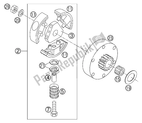 All parts for the Clutch 50 Lc of the KTM 50 SX PRO Senior LC Europe 2005