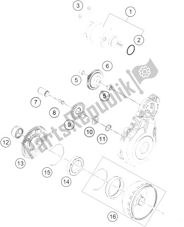 All parts for the Electrical Starter of the KTM 350 EXC F USA 2014