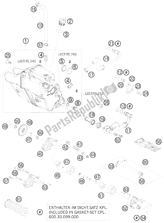 Tutte le parti per il Sistema Di Lubrificazione del KTM 950 Super Enduro Erzberg 08 Europe 2008