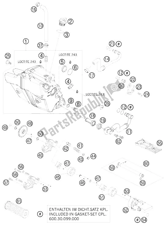All parts for the Lubricating System of the KTM 950 Super Enduro R USA 2009