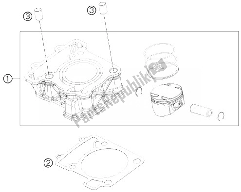 Wszystkie części do Cylinder KTM 125 Duke Orange ABS BAJ DIR 14 Europe 2014