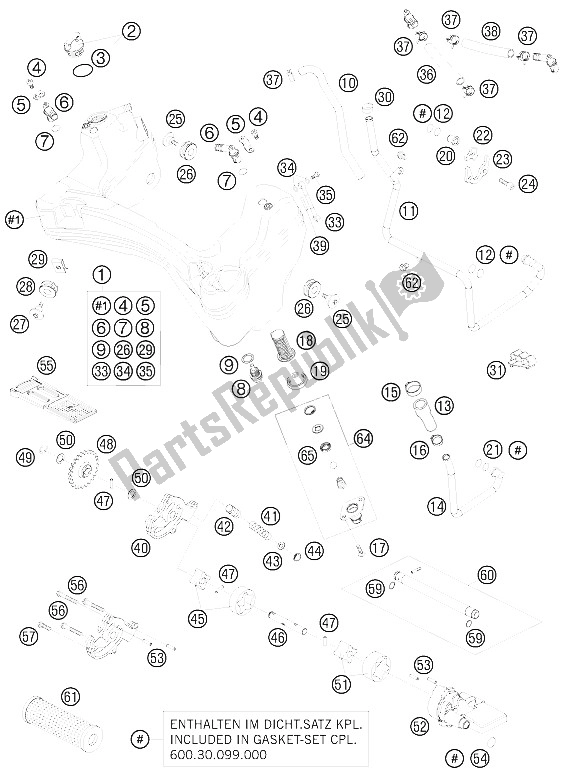 Todas as partes de Sistema De Lubrificação do KTM 990 Super Duke Orange USA 2009