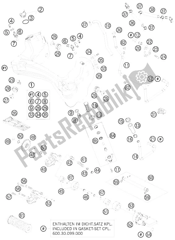 All parts for the Lubricating System of the KTM 990 Super Duke White Europe 2009