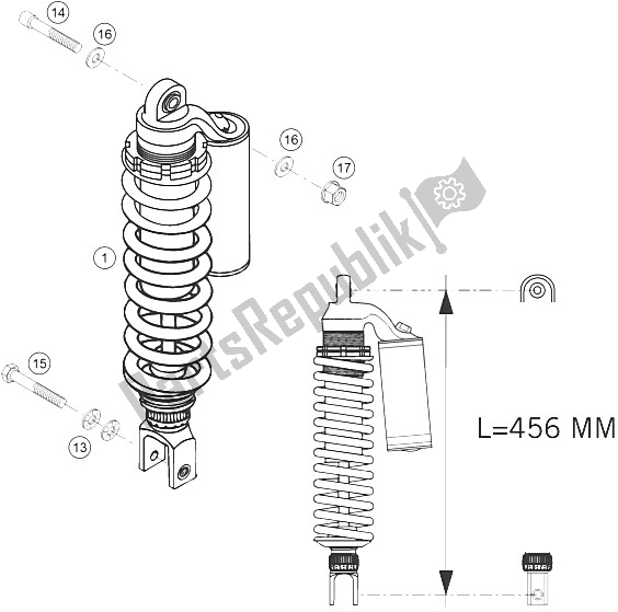 All parts for the Shock Absorber of the KTM 450 Rallye Factory Repl Europe 2005