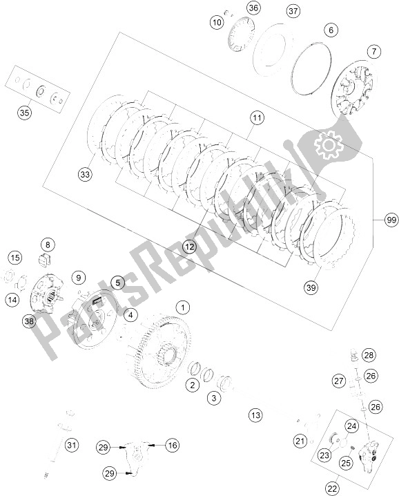 Todas las partes para Embrague de KTM 450 SX F Europe 2016