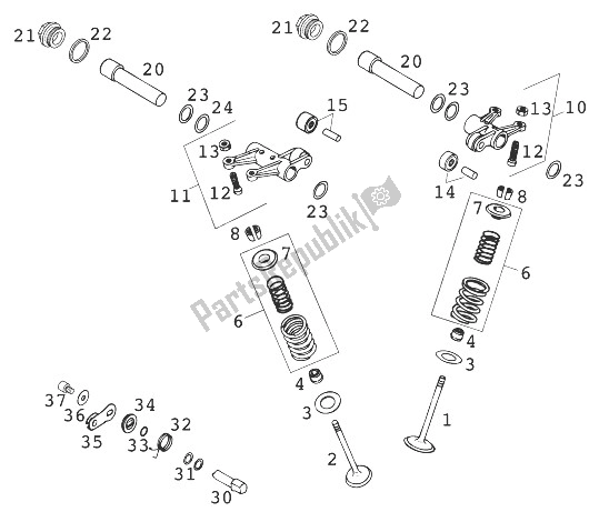 All parts for the Valves 660 Lc4-e Rallye ' of the KTM 660 LC4 Rallye Europe 1999