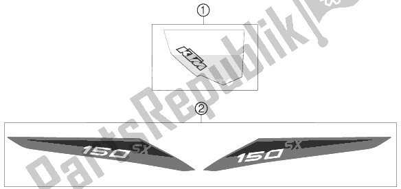 All parts for the Decal of the KTM 150 SX Europe 2013