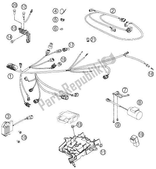 All parts for the Wiring Harness of the KTM 250 XC F USA 2012