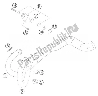 Tutte le parti per il Tubi Di Scarico del KTM 625 SXC Europe 2007