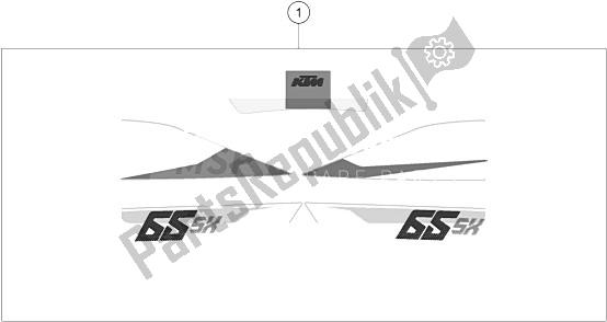 Alle onderdelen voor de Sticker van de KTM 65 SX Europe 2016