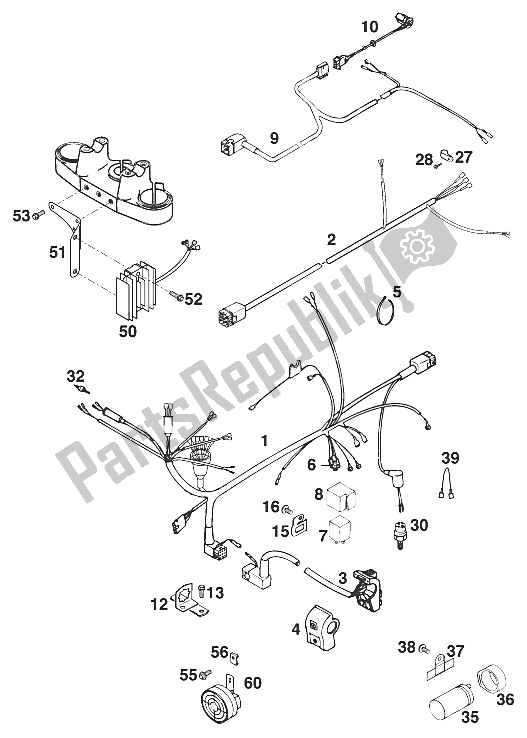 Tutte le parti per il Cablaggio 125 Egs '96 del KTM 125 EGS M ö 6 KW Europe 1996