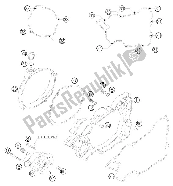 Todas las partes para Tapa Del Embrague de KTM 200 EXC Australia 2005