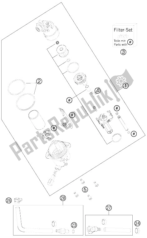 All parts for the Fuel Pump of the KTM 990 Adventure Blue ABS 12 Europe 2012