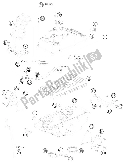 Todas las partes para Caja De Filtro De Aire de KTM 950 Super Enduro R USA 2008