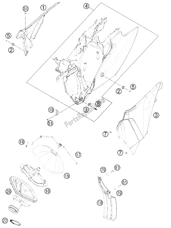 Todas las partes para Filtro De Aire de KTM 450 SX F Europe 2011