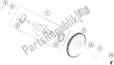 Tutte le parti per il Albero Di Bilanciamento del KTM 125 Duke White ABS Europe 2016