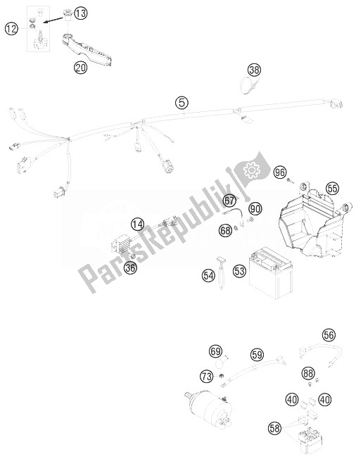 All parts for the Wiring Harness of the KTM 400 XC W USA 2010