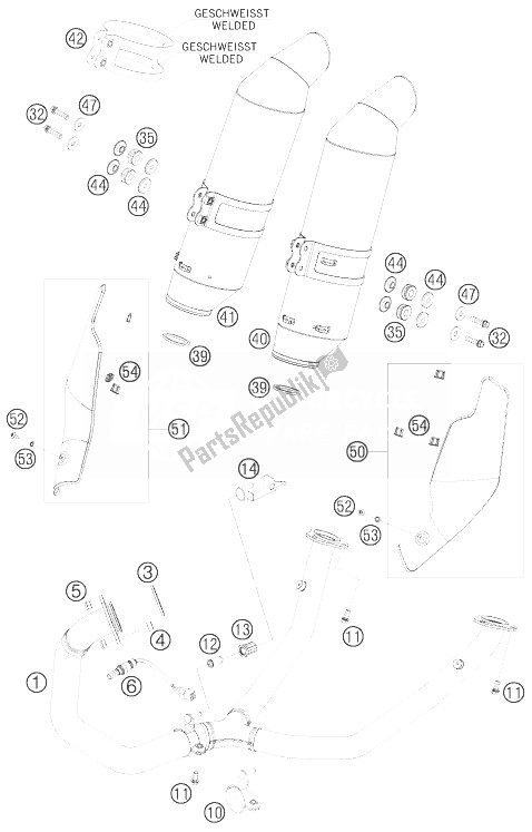 Toutes les pièces pour le Système D'échappement du KTM 690 Supermoto Orange Europe 2007