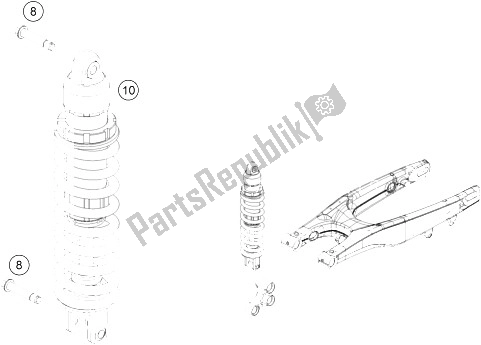 Todas las partes para Amortiguador de KTM 125 SX USA 2015
