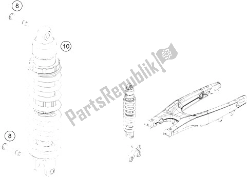 All parts for the Shock Absorber of the KTM 250 SX Europe 2015