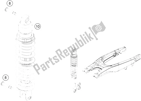 All parts for the Shock Absorber of the KTM 250 SX Europe 2016