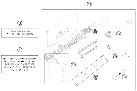 All parts for the Accessories Kit of the KTM 450 Rally Factory Replica Europe 2012