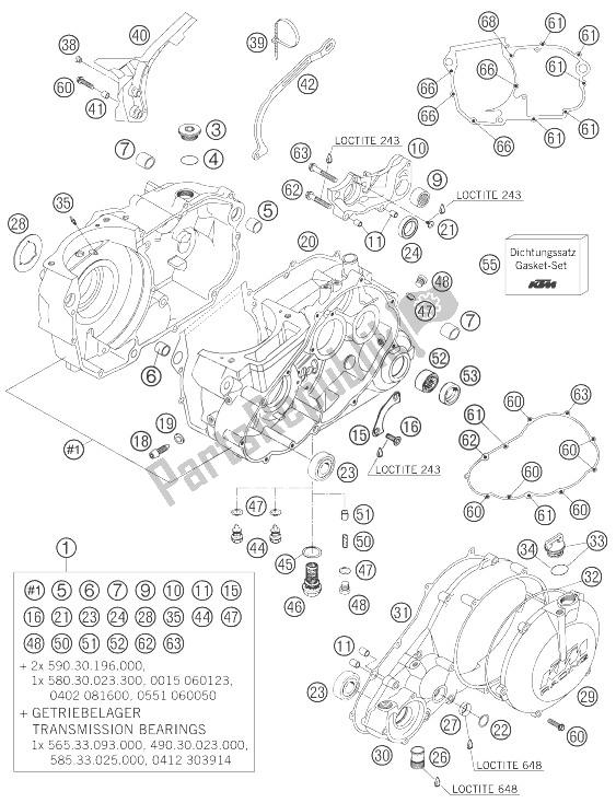 Todas as partes de Caixa Do Motor do KTM 660 Rally Factory Replica Europe 2007