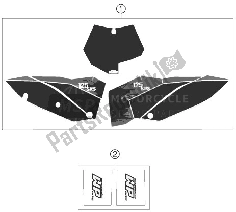 Toutes les pièces pour le Décalque du KTM 125 SXS Europe 2007