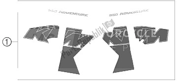 Todas las partes para Etiqueta de KTM 950 Adventure Black USA 2006