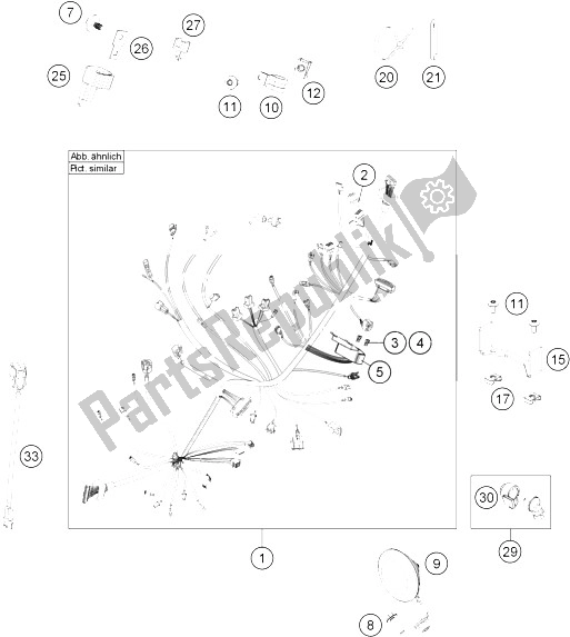 Toutes les pièces pour le Faisceau De Câblage du KTM 690 Duke Black ABS Europe 2015