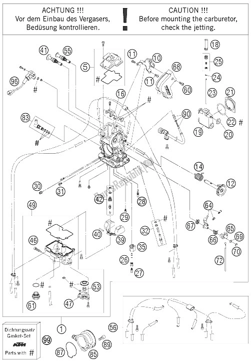 All parts for the Carburetor of the KTM 660 SMC Europe 2006